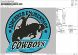 cowboys kirchner Embroidery File 6 sizes