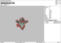 Skull 0909 Embroidery File 6 sizes
