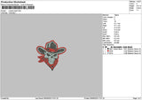Skull 0909 Embroidery File 6 sizes