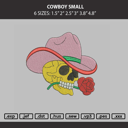 Cowboy Small Embroidery Machine Design File 6 sizes