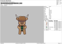 Cow Monster Embroidery File 6 Sizes