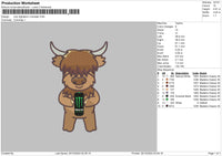 Cow Monster Embroidery File 6 Sizes