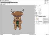 Cow Monster Embroidery File 6 Sizes