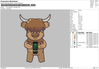 Cow Monster Embroidery File 6 Sizes