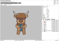 Cow Redbull 02 Embroidery File 6 Sizes