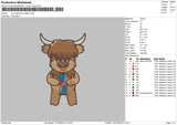 Cow Redbull 02 Embroidery File 6 Sizes