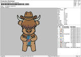 Cow Redbull Hat Embroidery File 6 Sizes