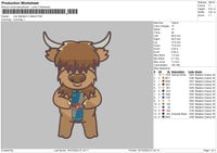 Cow Redbull 02 Embroidery File 6 Sizes