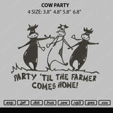 Cow Party Embroidery File 4 size