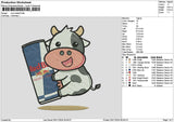 Cow Bull 01 Embroidery File 6 sizes