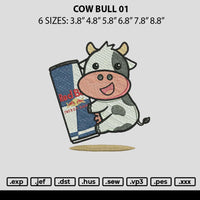 Cow Bull 01 Embroidery File 6 sizes