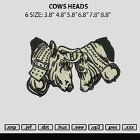 Cows Heads Embroidery File 6 sizes