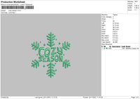 Cozy Season Embroidery File 4 size