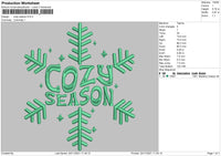 Cozy Season Embroidery File 4 size