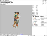 Couple Kissing Embroidery File 4 size