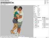 Couple Kissing Embroidery File 4 size