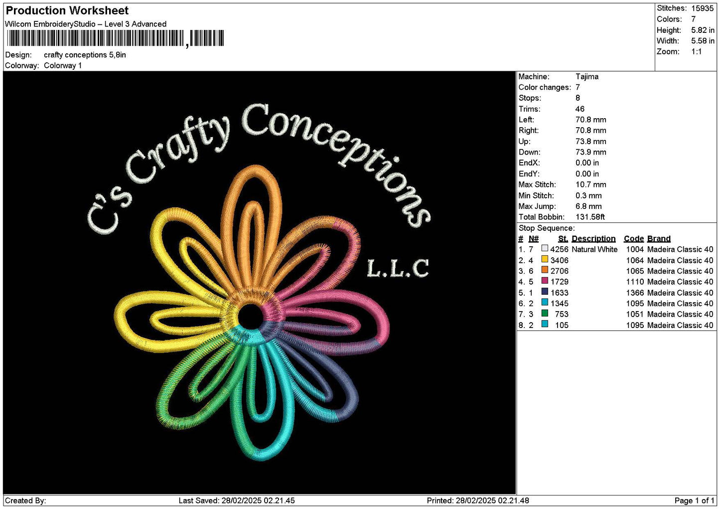 Craftytext Embroidery File 6 sizes