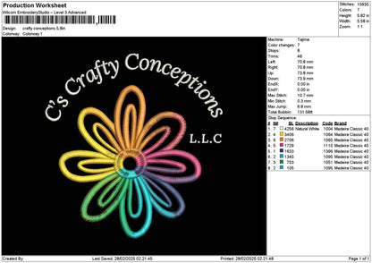 Craftytext Embroidery File 6 sizes