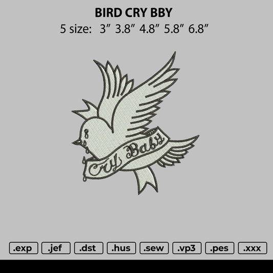 Bird Cry Baby Embroidery Design File 5 size