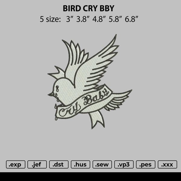 Bird Cry Baby Embroidery File 5 size