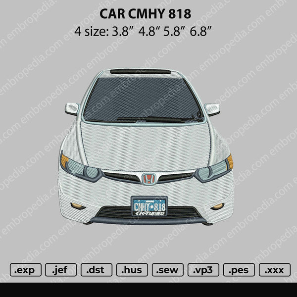 Car CMHY 818 Embroidery File 4 size