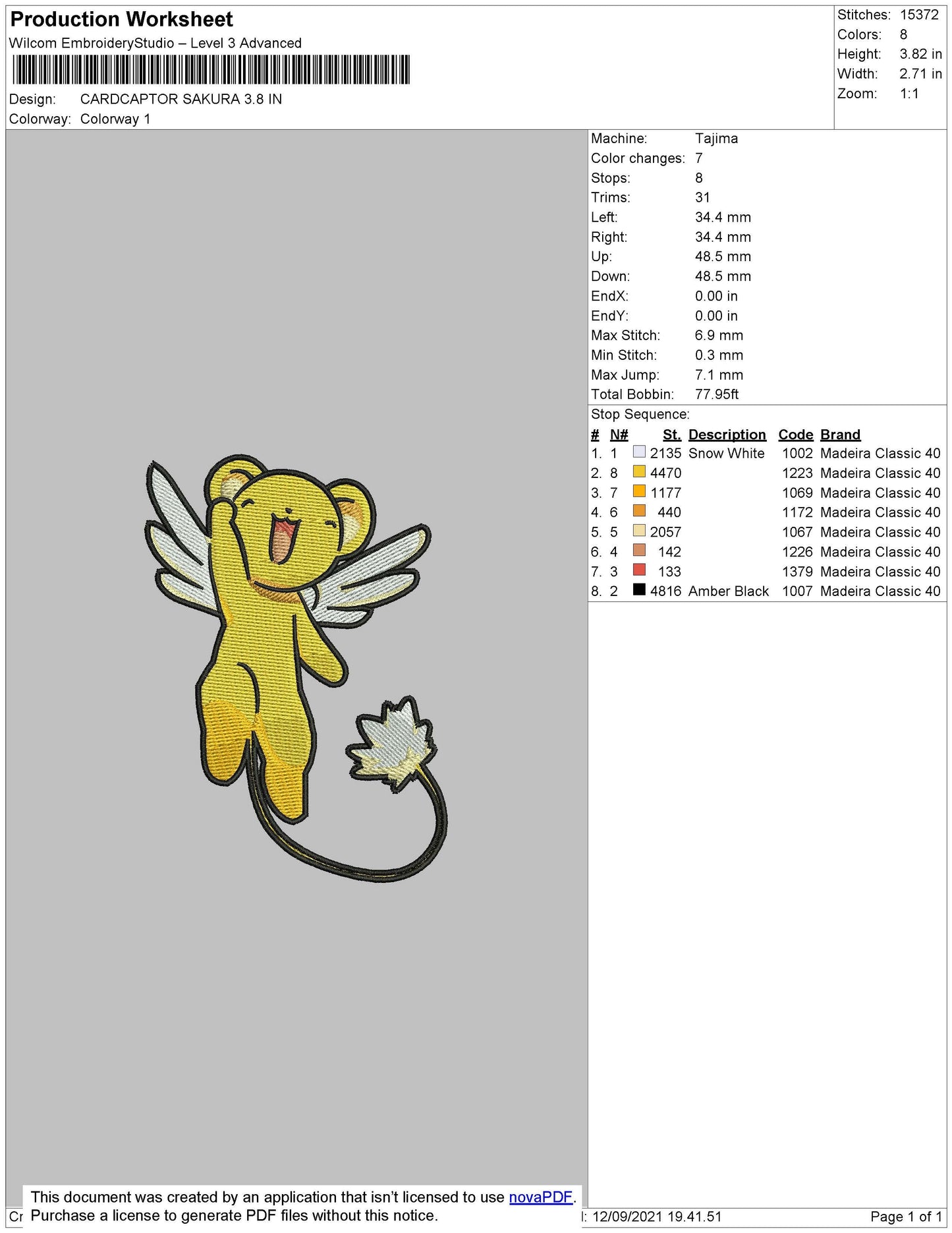 Cardcaptor Sakura Pokemon Embroidery Design File 4 size
