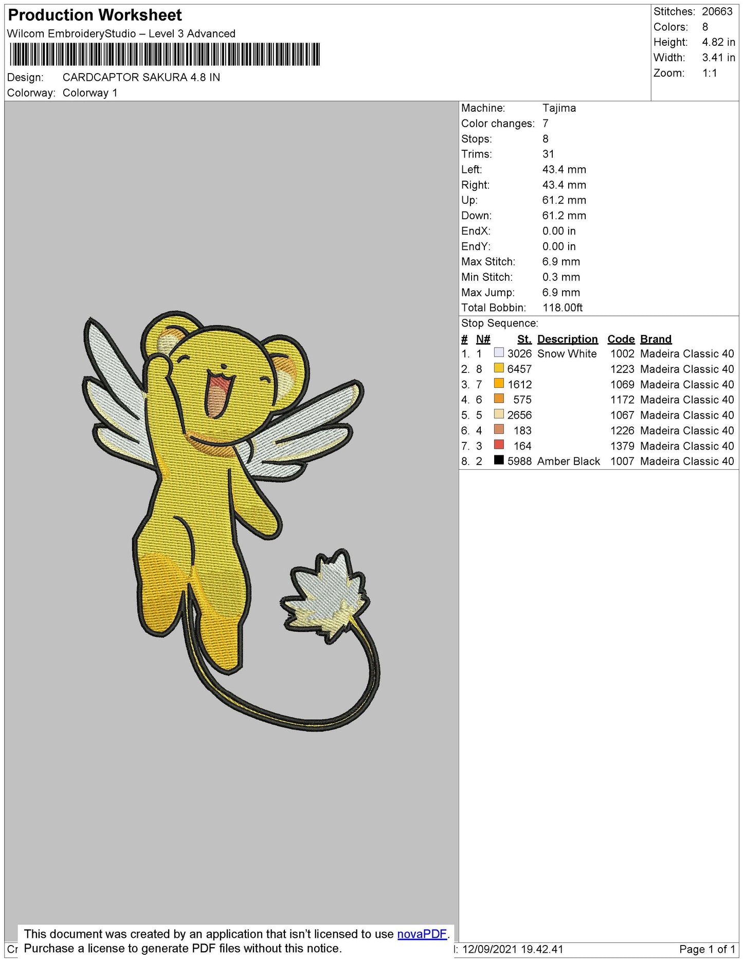 Cardcaptor Sakura Pokemon Embroidery Design File 4 size