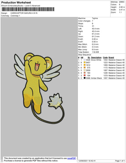Cardcaptor Sakura Pokemon Embroidery Design File 4 size