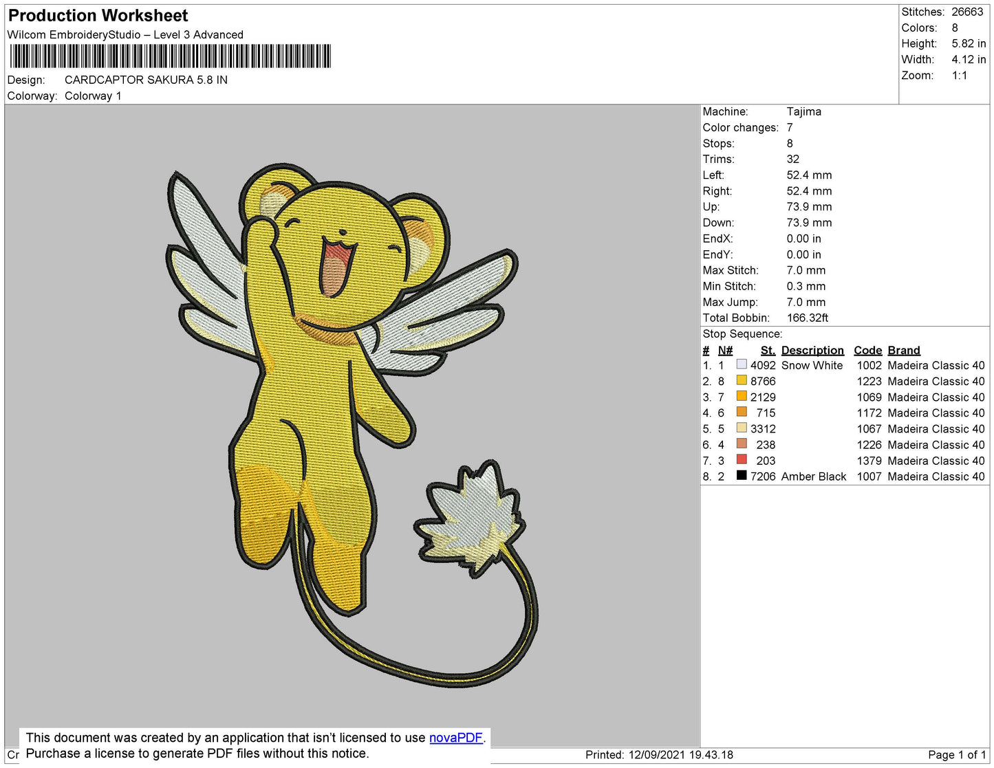 Cardcaptor Sakura Pokemon Embroidery Design File 4 size