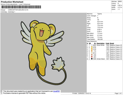 Cardcaptor Sakura Pokemon Embroidery Design File 4 size