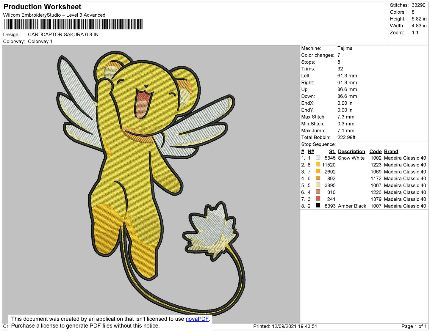 Cardcaptor Sakura Pokemon Embroidery Design File 4 size