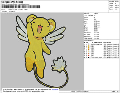Cardcaptor Sakura Pokemon Embroidery Design File 4 size