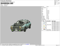 Car Drrat Embroidery File 4 size