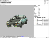 Car Drrat Embroidery File 4 size