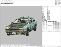 Car Drrat Embroidery File 4 size