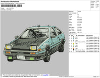 Car Drrat Embroidery File 4 size