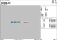 Creatortext 02 Embroidery File 6 sizes