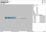 Creatortext 02 Embroidery File 6 sizes
