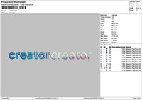 Creatortext 02 Embroidery File 6 sizes