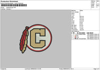 Creekside C Circle Embroidery File 6 sizes