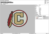 Creekside C Circle Embroidery File 6 sizes