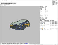 Car Gradation Embroidery File 4 size