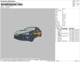 Car Gradation Embroidery File 4 size