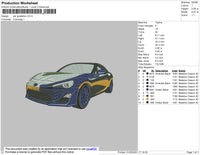 Car Gradation Embroidery File 4 size