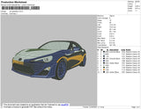 Car Gradation Embroidery File 4 size