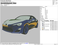Car Gradation Embroidery File 4 size