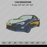 Car Gradation Embroidery File 4 size