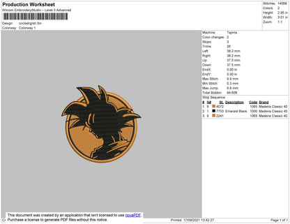 Circle Dragonball ERmbroidery File 4 size
