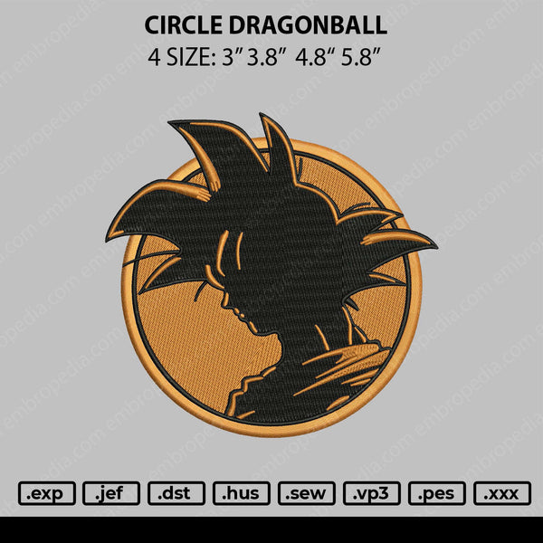 Circle Dragonball ERmbroidery File 4 size