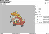 Crocalor Pokemon Embroidery File